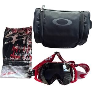 Oakley Airbrake MX Motocross/Mountain Bike Goggles - Red/White with Prizm Lens
